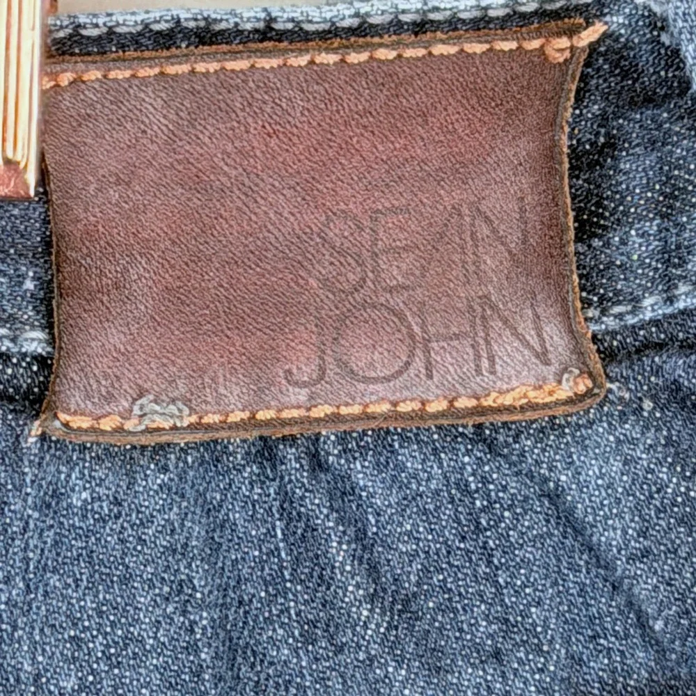 Vintage Y2K Sean John Mens 38 Baggy Denim Jorts Hong Kong Graphic Pocket Shorts